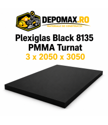 Plexiglas Black 8135 PMMA turnat satinat 3 x 2050 x 3050 mm